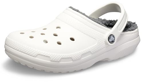 Crocs Unisex Erwachsene Classic Lined Clog Clog, White/Grey, 38/39 EU