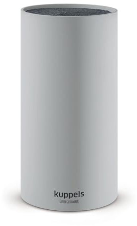 Kuppels ALL4ONE Universal Messerblock ohne Messer, Rund, Grau, Mit herausnehmbaren Borsten, 22 cm groß, Flexibel ohne Schlitze, Messerhalter, Messerblock leer, messerblock unbestückt