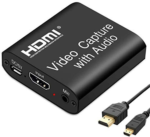 AMK Scheda di Acquisizione Video,Scheda di Acquisizione Video da 4K 1080P 60FPS HDMI a USB 2.0 con Loop out per Videogiochi HDMI per Streaming Live per PS3/PS4/Xbox One/DSLR/Videocamere (Nero)