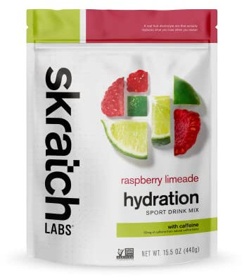 SKRATCH LABS Sport Hydration Drink Mix | Hidratos de Carbono, Electrólitos en polvo | 440g | Frambuesa + Lima | Resistencia, entrenamiento, competición | Sin gluten, vegano