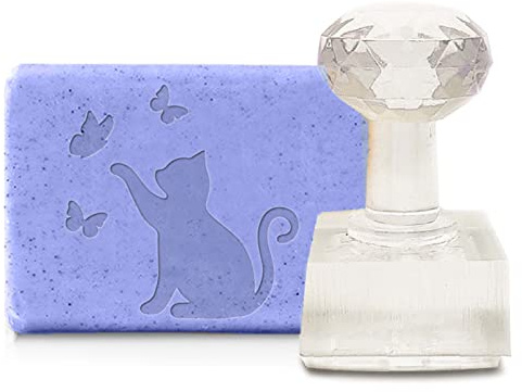 CRASPIRE Sello de Jabón Hecho A Mano Gato DIY Sello Acrílico Jabón Mariposa Sello En Relieve Jabón Capítulo Sello de Impresión para Jabón Hecho A Mano Galleta Arcilla Cerámica Galletas