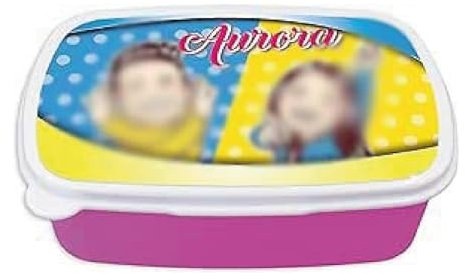 Generico Contenitore Porta Pranzo merenda Bimbi Personalizzabile con NOME LUI E LEI Adatto per Il Tuo Bimbo Quando va a Scuola elementare, infanzia, media