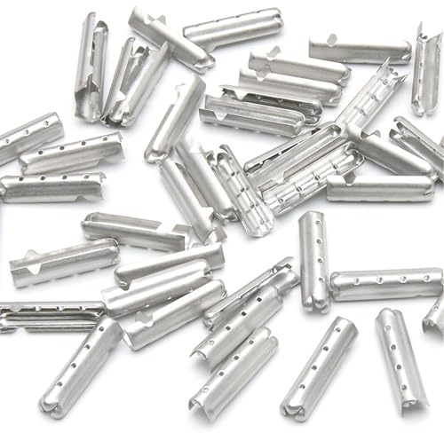 CHENNAN 100 Stück Metall Schnürsenkelkopf Schnürsenkel Schlösser Ersatz Schnürsenkelspitzen Schnur Seil Schlösser Verschluss für DIY-Reparaturen Und Schnürsenkel Ersetzen Seil Schnalle (Silbrig)