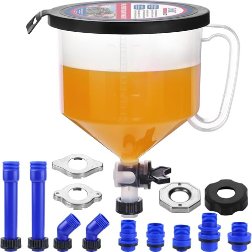 SMART JERRY - Coolant Bleeder Kit, Radiator Burping Funnel, No-Spill Coolant Funnel Kit, Radiator Flush Kit, Universal Radiator Funnels (2026 Upgrade: Added 2 Caps for Broader Compatibility)