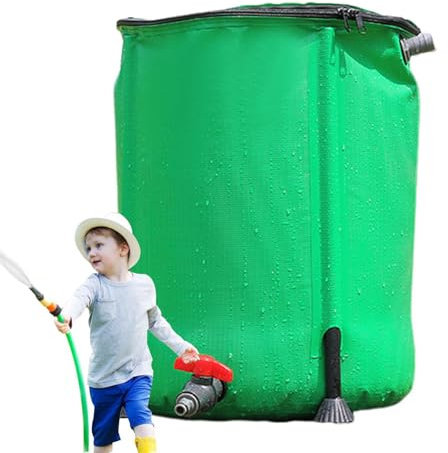 Barile di pioggia pieghevole - Raccolta di acqua piovana pieghevole | Serbatoio di stoccaggio 'acqua portatile, contenitore di raccolta 'acqua con rubinetto del filtro