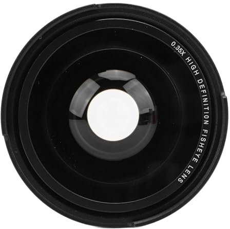 0.35x Wide Angle Fisheye Lens with Macro Filter Lens, Suitable for Day and Night Photography, Wide Angle Panoramic Lens with IR AF Compatible for DSLR Cameras (49mm)