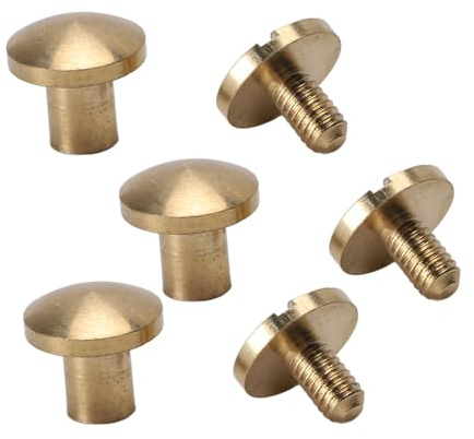Sonew Kit da 50 Set di Rivetti in Ottone - Rivetti Curvi Decorativi Fai da Te da 8 Mm per Borse in Pelle, Vestiti e Progetti Artigianali (ottone)
