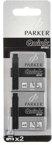 Parker Quink Ink Cartridges Short Black pk of 12