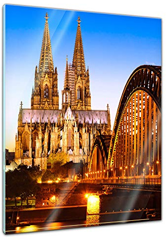 Bilderdepot24 Glasbild - Kölner Dom - Deutschland - 40x60 cm - Deko Glas - Wandbild - Bild auf Glas - moderne Glasbilder - Glasfoto - Echtglas - kein Acryl - Handmade