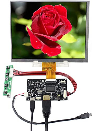 VSDISPLAY 20,3 cm (8 Zoll) 1024 x 768 IPS LCD 8 Zoll HJ080IA-01E mit HD-MI Controller Board, passend für Raspberry Pi