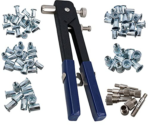 Heavy Duty Hand Nut Sert Riveter Rivnut Riveting Kit M3 – M8 Fastener 86pc