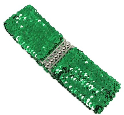 Cadoline Pailletten Elastische Stretch Breite Gürtel Taille Band 56x7cm Korsett Paillette Damen