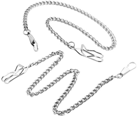 CALLARON Silberfarbene Taschenuhrketten als Stilvolles Accessoire Vintage Metall Hosenketten 2 Stück aus Edelstahl mit Verarbeitung für Herren