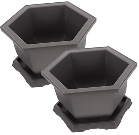 KONTONTY Plastique Robuste avec Soucoupes pour Décoration De Jardin pour Petites Plantes