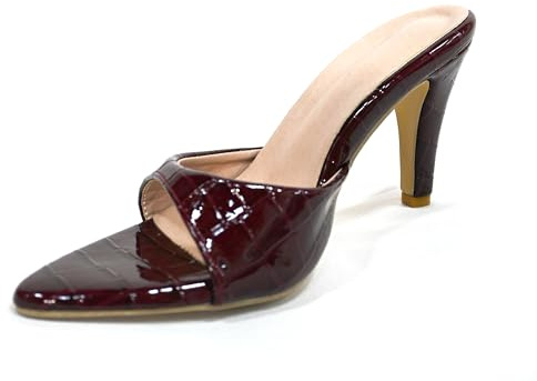 Mules de tacón Rojo Burdeos À tacones de aguja para mujer (45 EU)