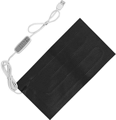 Masyrt Pestina di Riscaldamento per Riscaldamento Elettrico Cuscinetto di Riscaldamento di Alimentazione USB, Riscaldatore in Stoffa in PVC Lavabile 4 Marcia Termoregolazione 20-40 ℃ (10x20cm)