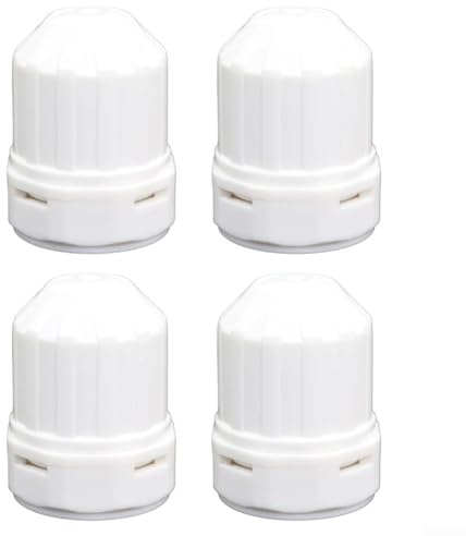 4 Stück Fußbodenheizungskrümmer-Handrad-Set, M30 x 1,5 Kunststoff-Kühlerventilabdeckungen und Wasserverteiler-Regulierkappe zur Temperaturkontrolle, passend für Heizkörper und Fußbodenheizung, Weiß