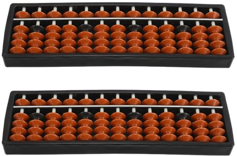 Healeved Lot de 2 bouliers Standard : boulier Chinois en Plastique à 13 colonnes, Orange, Outil d’Apprentissage des mathématiques – Outil de comptage éducatif en Plastique pour Enfants et Adultes