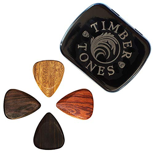Timber Tones Picks TTEGT4 - Púa Madera Tonos Guitarras eléctricas (Estaño de 4)