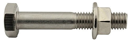 SC-Normteile® | Sechskantschrauben mit Schaft und Flanschmuttern (mit Sperrverzahnung) - M8x50 - (10 Stück) - Maschinenschrauben - DIN 931 / DIN 6923 - Edelstahl A2 (V2A) - SC931 / SC6923