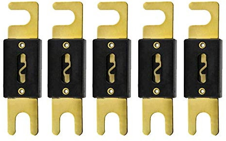Mintice 5 X 500A Fusibile ANL Lame Auto Automobilistica Audio Energia Sicurezza Proteggere Tubo di Vetro Placcato Oro Protezione Adatto 0 2 4 Calibro