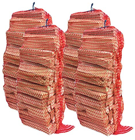 AMOS Kiln-Dried Kindling Wood 4 X Bag Eco-Friendly Easy Light Wood Natural Firelighters for Wood Burning Stoves, BBQs, Pizza Ovens, Log Burners