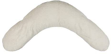 KraftKids Stillkissen XXL für Schwangerschaft, Stillen, Schlafen und Lesen, Außenbezug Cord Breitcord Beige Taupe aus 100% Baumwolle, 190 cm 50 L, waschbar, handgefertigt EU