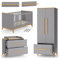 VitaliSpa Kinderzimmer-Set Malia, Grau/Eiche, 4er Set