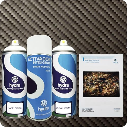 STARTER Kit Cubicatura Kit: Attivatore Spray 400 ml + colore di fondo + vernice + manuale di istruzioni+ pellicola cubicatura carbonio. Larghezza: 50 cm. Lunghezza: 100 cm (HFC-132)
