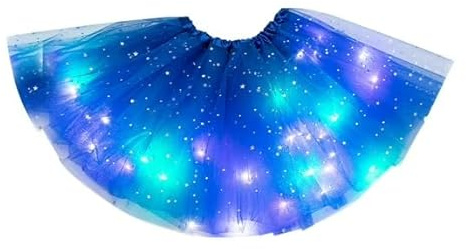 Girl Tutu Skirts, 2-8 Years Baby Girls Light Up LED Tutu Skirt Magic Light Princess LED Dancing Skirt Tulle Ballet Dark Blue