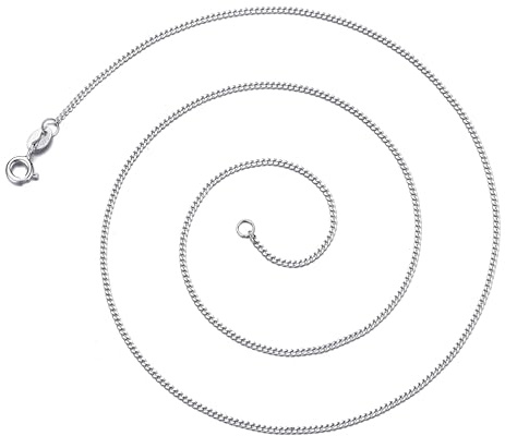 Philip Jones Sterling Silver 16 Inch 1.2mm Fine Italian Curb Chain Necklace