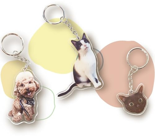 978Multiwish Porte-clés personnalisé avec photo personnalisée en acrylique pour créer votre propre animal de compagnie chien chat porte-clés avec image/texte/nom/numéro