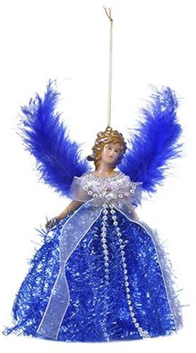 Hängender Engel Weihnachtsanhänger - Engel Baumspitzen Weihnachtsdekorationen | Weihnachtsengel für Baum | Engel Puppe Anhänger Weihnachtsschmuck für Haus und Einkaufszentrum Dekoration (Blau)