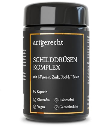 SCHILDDRÜSEN KOMPLEX – 30 Kapseln mit Jod, Selen, Zink & L-Tyrosin | Für Energie, Hormonbalance & Stoffwechsel | natürliche Unterstützung der Schilddrüsenfunktion | Vegan & laborgeprüft
