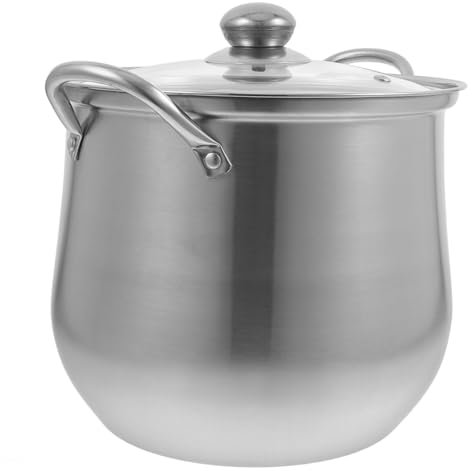 Cabilock Marmite Avec Couvercle Inox Petite Marmite De Cuisine Avec Double Poignée Casserole à Soupe Multifonctionnelle
