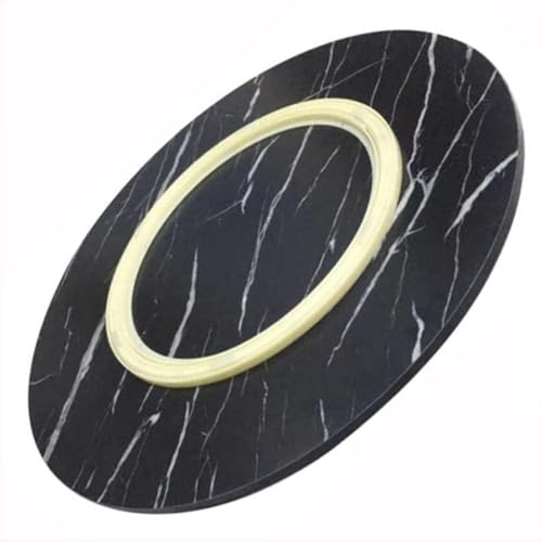 Großer Servierteller for Esstisch, 100 90 80 cm, Lazy Susan, Drehteller aus Holz for Tischplatte, 60 70 cm, drehbares Tablett for den Haushalt, dreht sich reibungslos(Black,70cm/28)