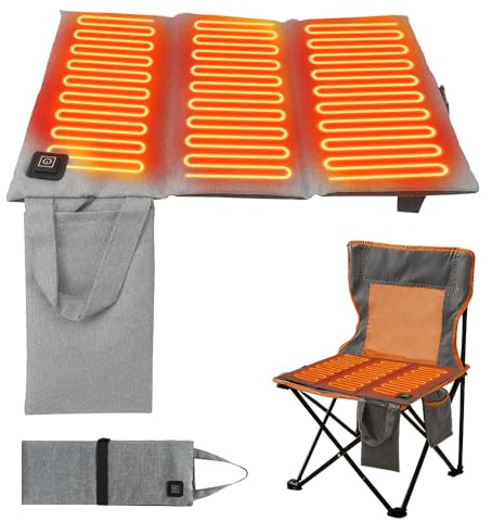 NAVESO Asiento Calefactable Estadio,44 X 40 cm Portable Chair Warm,Silla Portátil Calefactable con 3 Niveles De Calefacción, Asiento Portatil Adulto Futbol para Excursiones,Camping,Sillas De Oficina