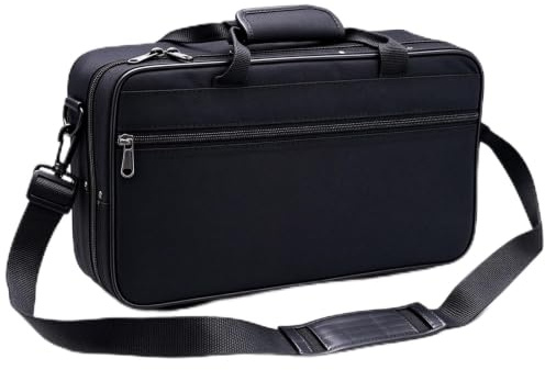 Tomedny Estuche para Clarinete, Bolsa para Clarinete con Bolsa de Almacenamiento de Tela Oxford Gruesa Acolchada de Espuma con Correa Estuche de Transporte portátil Negro 13,97 x 8,26 x