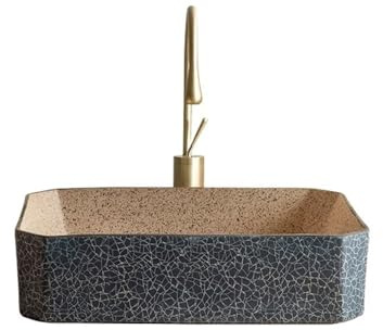 Guardaroba Lavabo da appoggio retrò in ceramica artistica, 48 * 33 * 12 cm Moderno