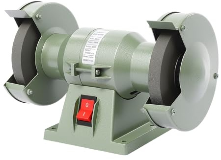 Doppelschleifer 250W, Schleifmaschine mit 125mm Schleifscheiben 2800rpm Hellgrün Aluminium Freistehend 28x14x17cm