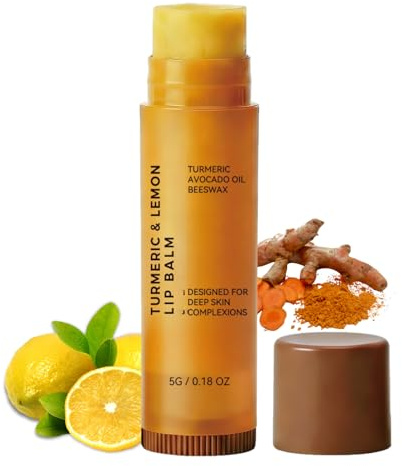 Lemon Turmeric Lip Balm To Lip Lightening Dark Lips,Lip Brightener for Smo/kers Dark Lip,Lip Scrub for Dark Lips to Lighten, Lip Exfoliator Scrub for Lip Softening & Hydration