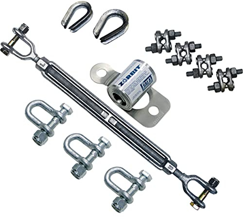 3M DBI-SALA 7401033 Horizontal Component, Zorbit Energy Absorber with Three Shackles, Fasteners, Turnbuckle Tensioner, Thimbles and Cable Clips