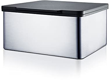 blomus -MENOTO- Feuchttücherbox aus mattiertem Edelstahl, mit praktischem Kunststoffeinsatz, exklusive Optik, modernes Badaccessoire, hochwertig (H / B / T: 7 x 14,9 x 13,2 cm, Edelstahl, 68821)
