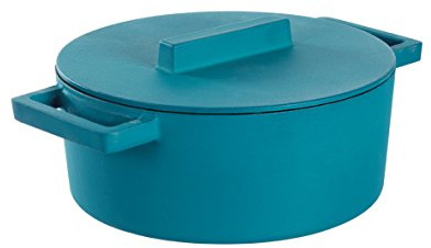 Sambonet Casseruola Alta con Coperchio, Ghisa/Terracotta, Azzurro Anice, 3.3 Litri, 24 cm