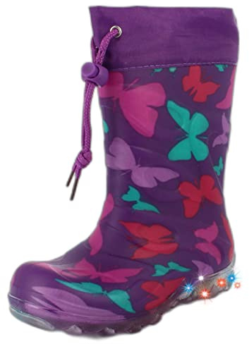 Beck Fille Butterfly Bottes enfiler, Violet, 33 EU