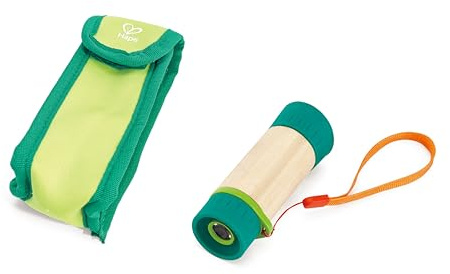 Hape Nature Fun - Telescopio regolabile 8x in bambù e plastica veg per conoscere meglio la natura dai 5 anni