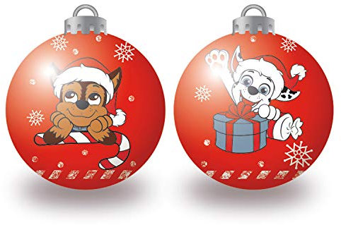 ARDITEX PW14026 Pack de 10 Bolas árbol de Navidad diámetro 6cm. de Nickelodeon-Patrulla Canina