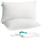 SONGMICS Cuscini Letto, Set da 2, 50 x 70 cm, Imbottitura 800 g, Rivestimento in Tessuto di Poliestere Spazzolato, Lavabile in Lavatrice a 60°C, Con Borsa, Bianco Nuvola TBP006W02