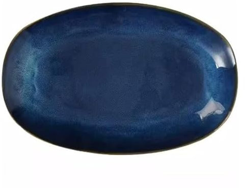 Porslin keramisk tallrik middagsservis ， Keramisk Oval Fisktallrik Japansk Sushitallrik Hushållsångad Fisktallrik Kreativ Stor Fisktallrik Kökstallrikar