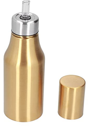 Jwthee Bottiglia per dispenser di olio d'oliva, contenitore per olio d'oliva in acciaio inossidabile Bottiglie di olio da cucina Dispenser di aceto per cucina Decanter per olio d'oliva (Oro)